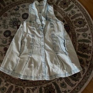 Free People Light Blue Denim Casual Dress/Smock with pockets